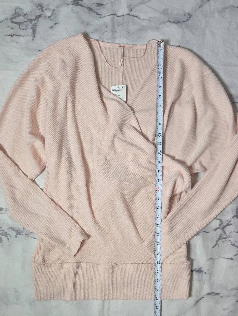 Free People Cozy With You Ribbed Wrap Pullover Sweater In Champagne Toast